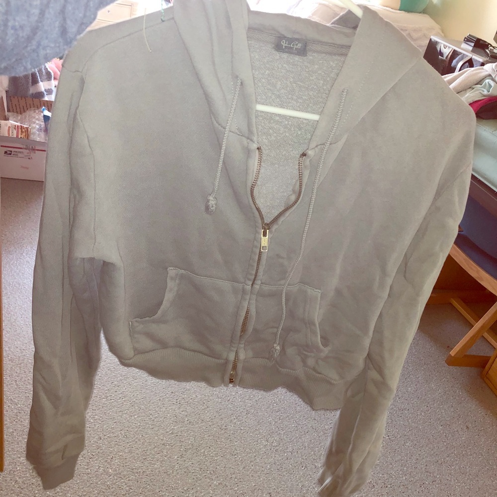 John Galt cropped zip up hoodie